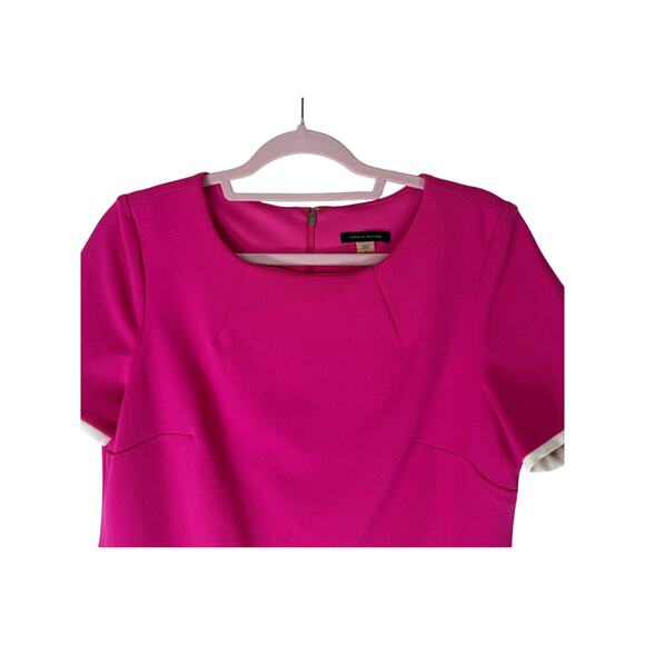 Tommy Hilfiger Pink White w/ Gold Short Sleeve Sheath To Knee Dress Size 10 - Picture 3 of 10